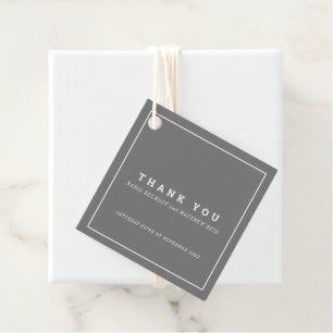Etiquetas Para Recuerdos Boda de contorno blanco gris mínimo gracias