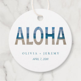 Etiquetas Para Recuerdos Boda de Destino de Hawaii Beach Photo Aloha