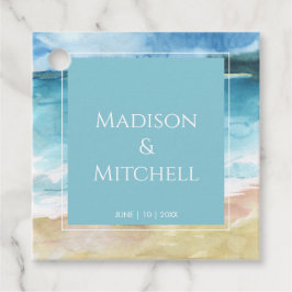 Etiquetas Para Recuerdos Boda de destino de marea acuática