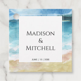 Etiquetas Para Recuerdos Boda de destino de marea acuática