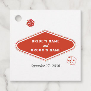 Etiquetas Para Recuerdos Boda de destino del Casino de Las Vegas - Blanco R