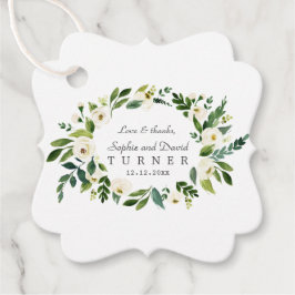 Etiquetas Para Recuerdos Boda de escritura manual de flor blanca caprichosa