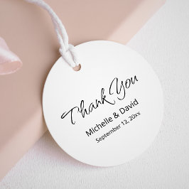 Etiquetas Para Recuerdos Boda de escritura simple de Boho moderno Gracias