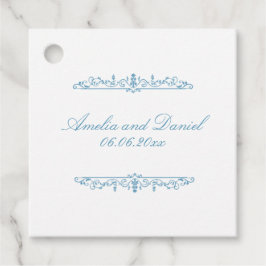 Etiquetas Para Recuerdos Boda de estilo Regencia en blanco y azul