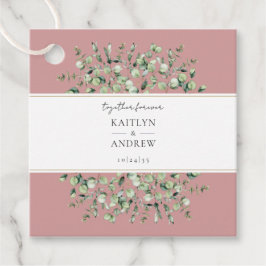Etiquetas Para Recuerdos Boda de Eucalipto Rosa Sonrosado Juntos por Siempr