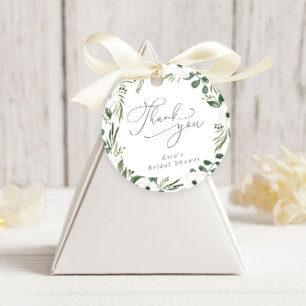 Etiquetas Para Recuerdos Boda de Eucalipto Verde Polvoriento Floral Moderno