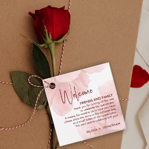Etiquetas Para Recuerdos Boda de flores acuáticas bienvenida cesta de bolsi