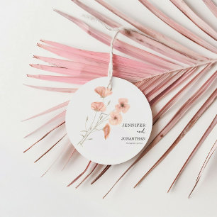 Etiquetas Para Recuerdos Boda de flores de Naranja de amapola