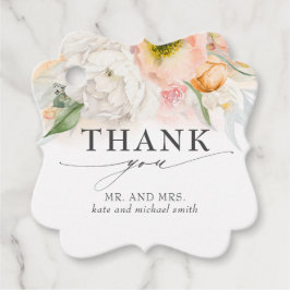 Etiquetas Para Recuerdos Boda de flores rosadas y de rosas gracias