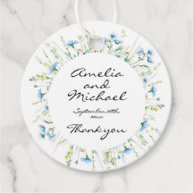 Boda de flores silvestres azul acuarela