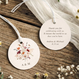 Etiquetas Para Recuerdos Boda de flores silvestres de acuarela de otoño ele