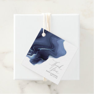 Etiquetas Para Recuerdos Boda de flujo de tinta gracias Blue ID762
