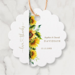 Etiquetas Para Recuerdos Boda de girasoles acuarela encantadora