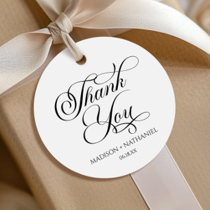 Etiquetas Para Recuerdos Boda de guión elegante Minimalista clásico