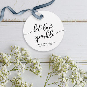 Etiquetas Para Recuerdos Boda de guión relajado Let Love Sparkle