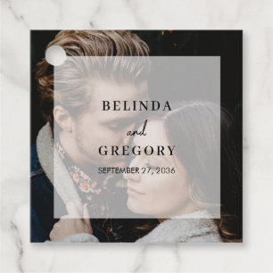 Etiquetas Para Recuerdos Boda de guión simple elegante de superposición de