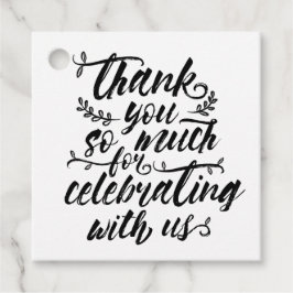 Etiquetas Para Recuerdos Boda de guiones de pincel encantador Gracias