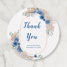 Etiquetas Para Recuerdos Boda de hierba de Pampas azul boho