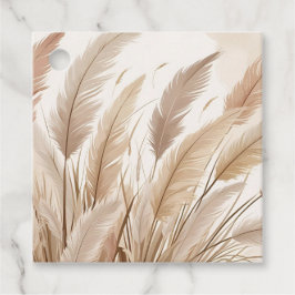 Etiquetas Para Recuerdos Boda de hierba de Pampas beige boho
