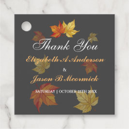 Etiquetas Para Recuerdos Boda de hojas de arce de caída simple