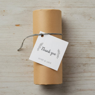 Etiquetas Para Recuerdos Boda de hojas dibujadas de mano gracias