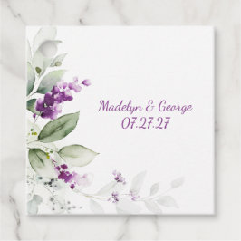 Etiquetas Para Recuerdos Boda de hojas verdes pálidas de la planta de lavan