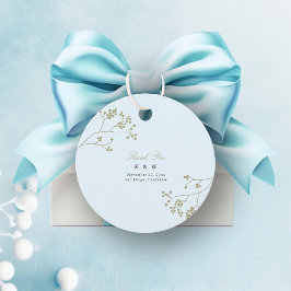 Etiquetas Para Recuerdos Boda de invierno de Moda elegante azul verde dorad