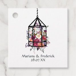 Etiquetas Para Recuerdos Boda de jardín floral pastel rústico en terrario