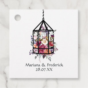 Etiquetas Para Recuerdos Boda de jardín floral pastel rústico en terrario