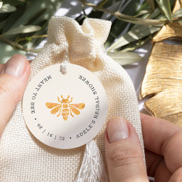 Etiquetas Para Recuerdos Boda de la Abeja Dorada "Meant to Bee"