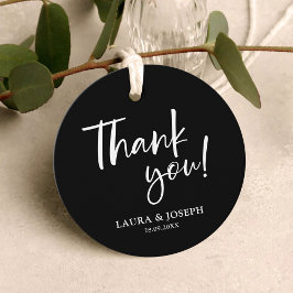 Etiquetas Para Recuerdos Boda de la elegancia moderna en blanco y negro gra