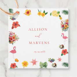 Etiquetas Para Recuerdos Boda de la Flaminosa Fun Tropical Colorido