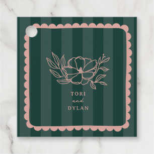 Etiquetas Para Recuerdos Boda de la franja verde bucal rosa