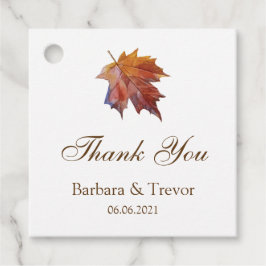 Etiquetas Para Recuerdos Boda de la hoja acuarela Caída en Amor Gracias