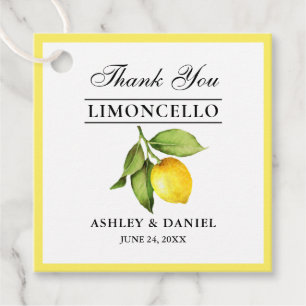 Etiquetas Para Recuerdos Boda de la plaza Watercolor Lemon Limoncello