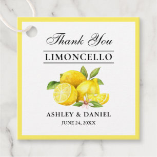 Etiquetas Para Recuerdos Boda de la plaza Watercolor Lemons Limoncello