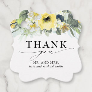 Etiquetas Para Recuerdos Boda de las flores amarillas gracias