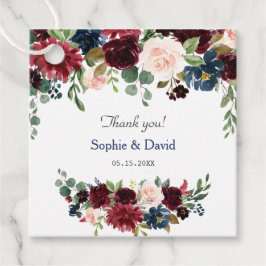 Etiquetas Para Recuerdos Boda de las flores azules de Rubor en Borgoña