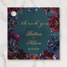 Etiquetas Para Recuerdos Boda de los tonos jewel de zafiro verde azulado de