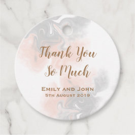 Etiquetas Para Recuerdos Boda de Mármol gris/melocotón con tipografía de or