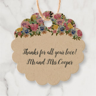 Etiquetas Para Recuerdos Boda de Moda bohemia floral de la Marina Gracias