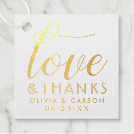 Etiquetas Para Recuerdos Boda de Monograma de Oro Moderno de Amor y Gratitu