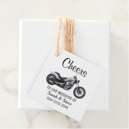 Etiquetas Para Recuerdos Boda de motocicleta con vientos, Novia Groom
