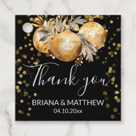 Etiquetas Para Recuerdos Boda de Navidades negros de oro