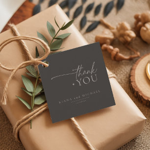 Etiquetas Para Recuerdos Boda de Neutros de moda Gracias Carbón ID1020