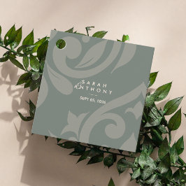 Etiquetas Para Recuerdos Boda de Olive Earthy Classic Elegant de Damask