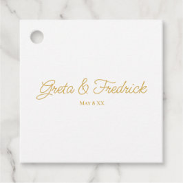 Etiquetas Para Recuerdos Boda de Oro de Lujo Atemporal
