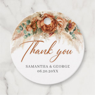 Etiquetas Para Recuerdos Boda de palma de flores tropicales bohemias de ter