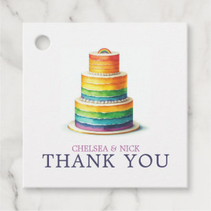 Etiquetas Para Recuerdos Boda de pastel de arcoiris