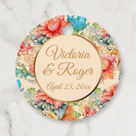 Etiquetas Para Recuerdos Boda de patrones florales de época victoriana